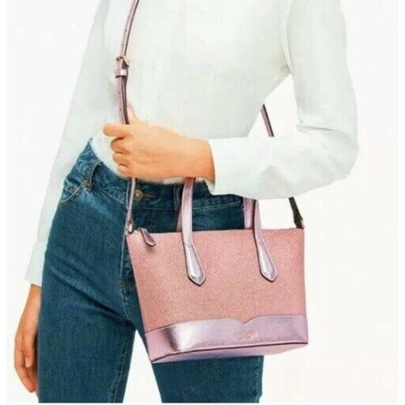 NEW KATE SPADE LOLA GLITTER SATCHEL & CARD HOLDER - Picture 8 of 12